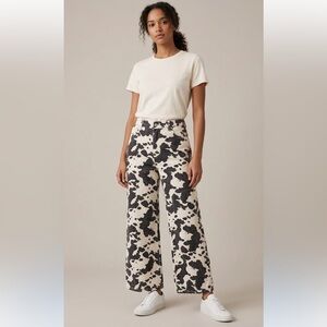 Refrain Luxe Cow print Denim Brown and White Patterned Jeans wide leg 9/29